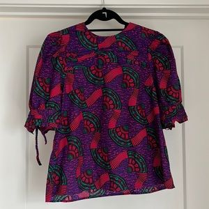 Ulla Johnson Purple and Pink Patterned Top